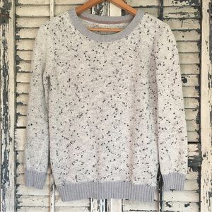 Nordstrom Hinge Light Gray Black Speckled Chenille Pullover Sweater